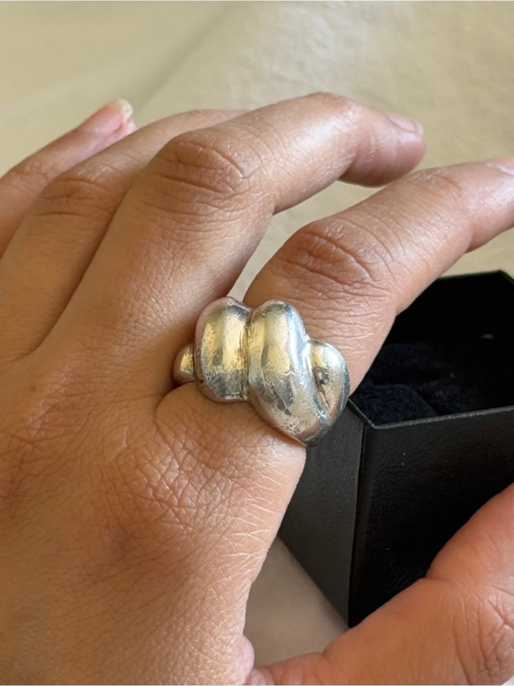 Vintage Mexican Sterling Silver Modernist Sculptural Ring | Size 7 | 18g